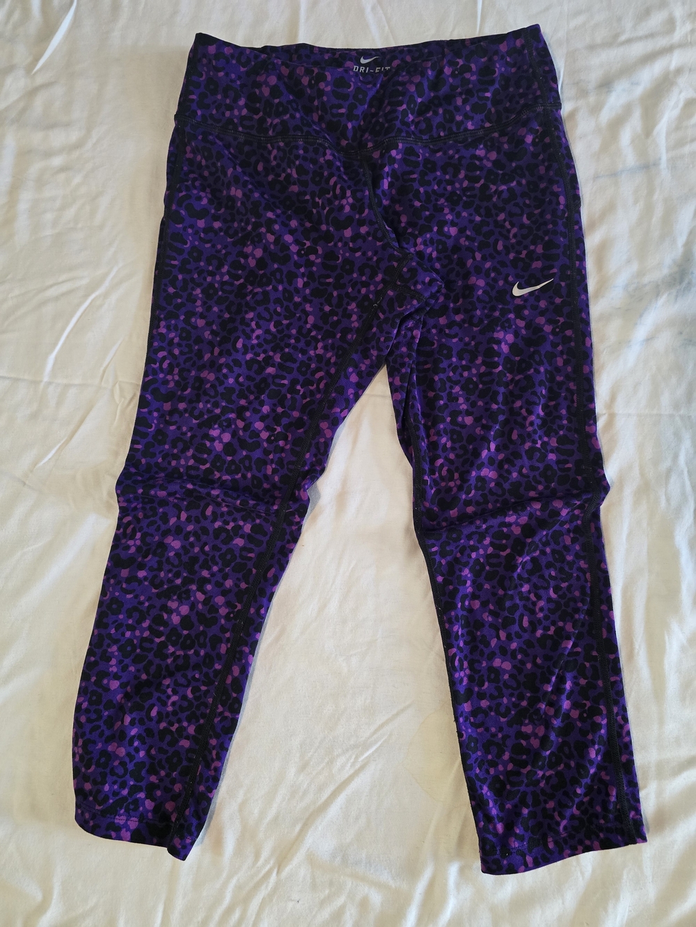 Nike Purple Leopard-Print Athletic Leggings